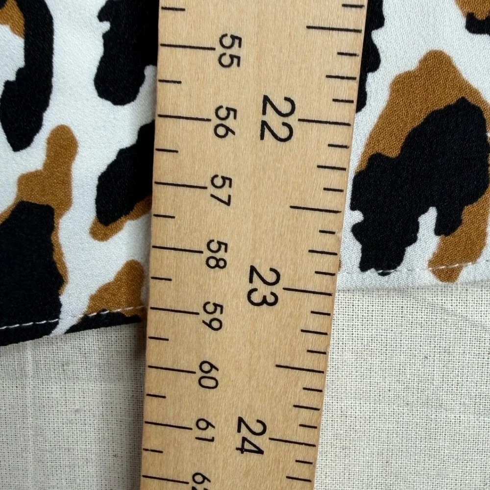 J. Crew Leopard Animal‎ Print Scalloped Hem Cami Blouse size 4 Brown/Black